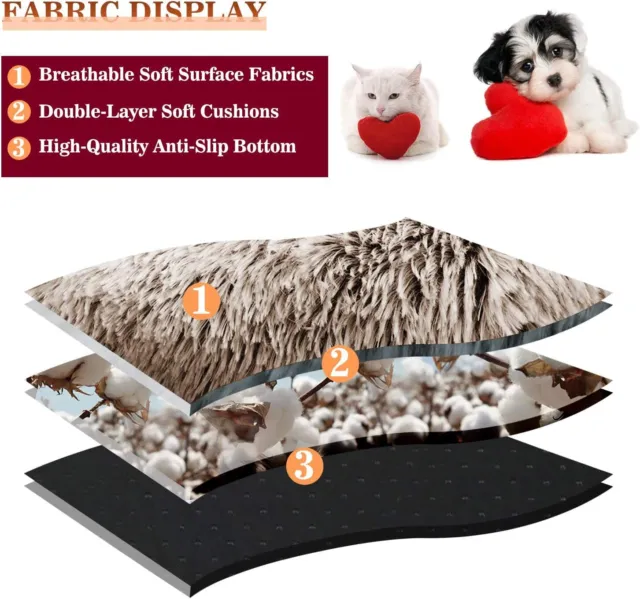 Cat Bed Cave Round Plush Fluffy Hooded Cat Bed Donut Self Warming Pet Dog Bed 3