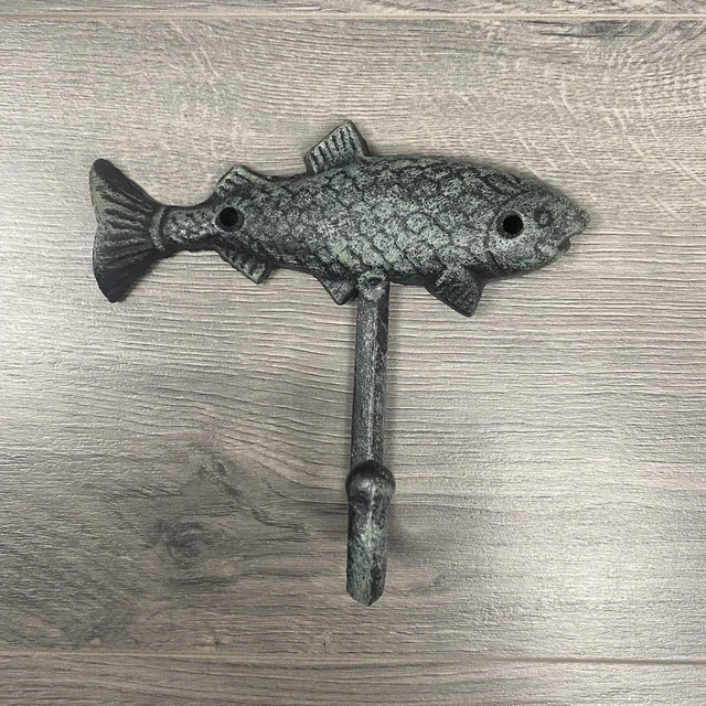 Fish Wall Coat Hook Cast Iron Hanger for Coats New