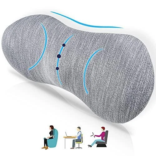 Lumbar Support Pillow, Memory Foam Lumbar Pillow for Back Pain Relief, Ergonomic