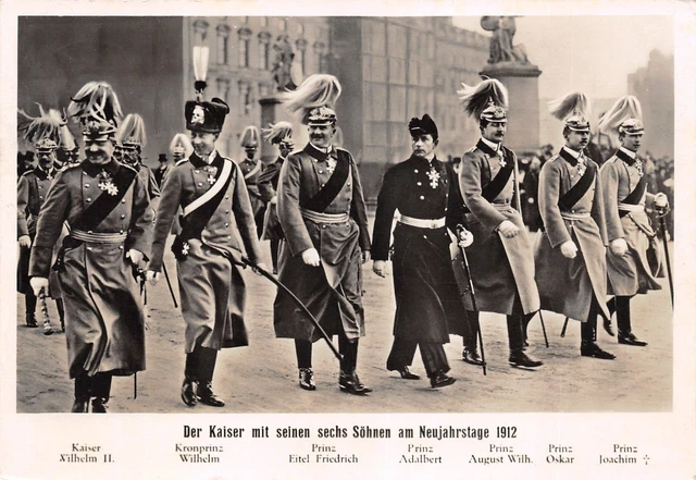 19-52A) Cartolina Tedesca Kaiser  L'imperatore 6 Figli Capodanno 1912 Viaggiata