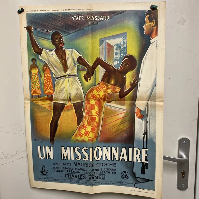 affiche ancienne cinema un missionnaire  Charles Babel Yves Massard 60x80