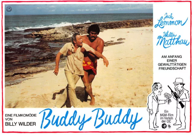 Buddy Buddy ORIGINAL Aushangfoto Jack Lemmon / Walter Matthau / Klaus Kinski