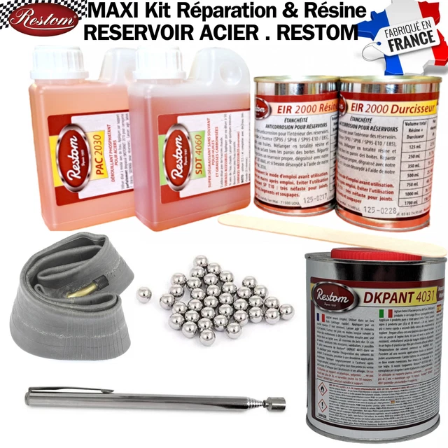 KIT COMPLET R SINE Et Traitement RESERVOIR MOTO Acier Rouille 5L 15 kit-complet-r-sine-et-traitement-reservoir-moto-acier-rouille-5l-15