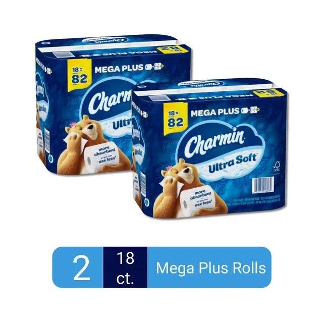 CHARMIN ULTRA SOFT Toilet Paper Septic Safe Mega plus Rolls 275 Sheets