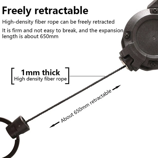 1Pc Retractable Easy-To-Pull Buckle Badge Reel Carabiner Anti-Lost Key Chain