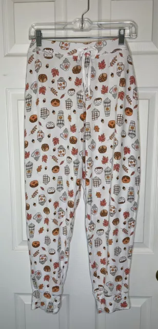 Cynthia Rowley 2X Fall Leaves Lounge Pajama Pants Coffee Acorn Donuts NWT