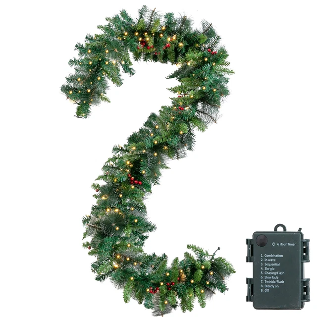 Guirlande De Cèdre Artificielle Pour Noël 2,7m - Pin Réaliste Au Toucher, Pour Cheminée, Décoration Murale