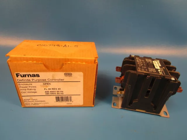 Siemens Furnas 42BF15AH Definite Purpose Contactor, 30 AMP, 480 volt AC Coil