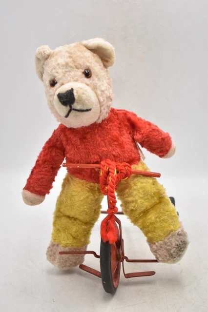 VINTAGE 1950S CHILTERN Rupert Bear on a Tricycle Teddy Bear