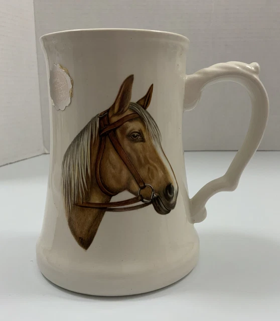Vintage Horse Mug Tankard Ceramic Mug Tracadie Made in Canada