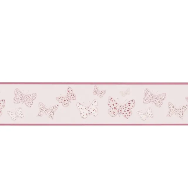 Laura Ashley Wallpaper Pink Border Bella Butterfly Pearlescent Kids/Girls 1 Roll