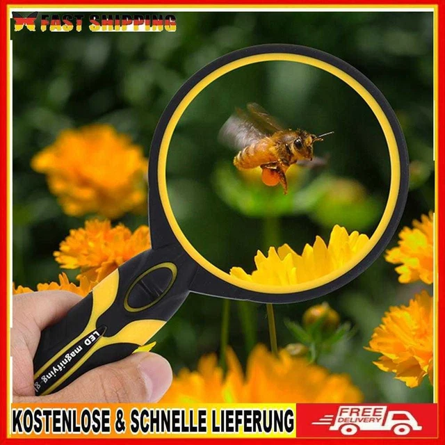 5X Magnifying Optical Glass Lens Handheld Microscope with LED Light Magnifier