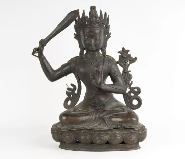 Nepal 18./19. Jh. Statue A Nepalese Bronze Figure Manjushri - Scultura Népalais