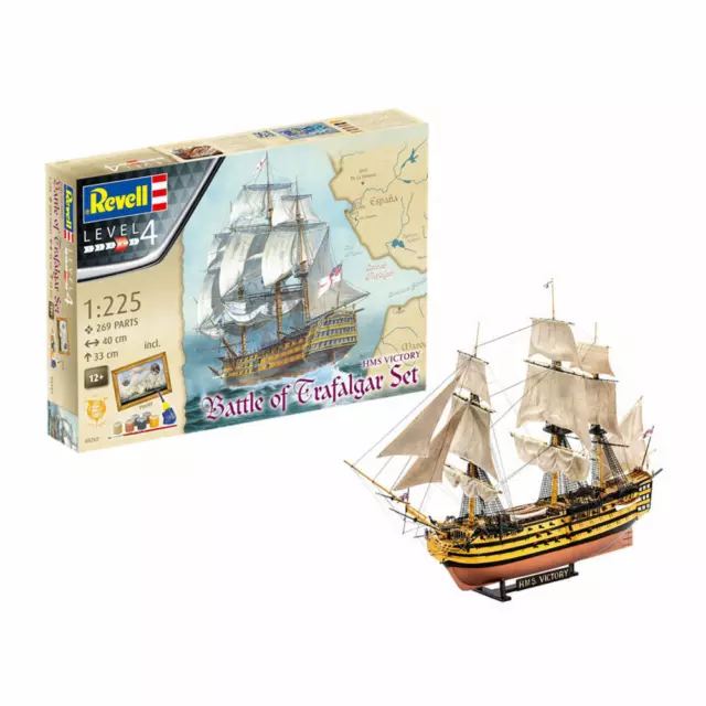 Revell Modellbausatz Geschenkset BATTLE OF TRAFALGAR Schiff Bausatz 269 Teile