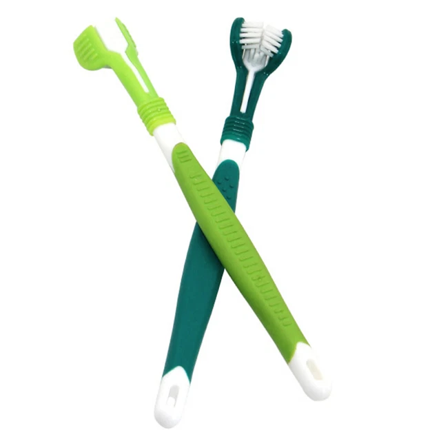 2 piezas cepillo de dientes para mascotas perro cepillo de dientes para perros kit de cepillado de dientes manual para masticar