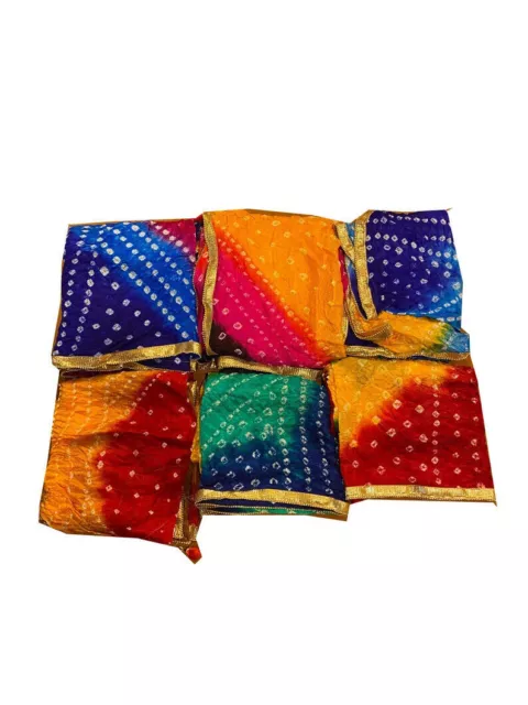 Lote al por mayor de 1 a 150 piezas de seda de mujer Dupatta Bandhani... 2