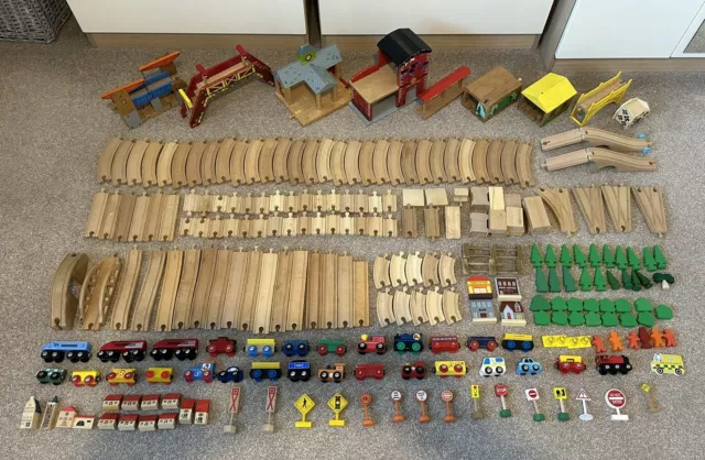 Large Bundle Brio / Big Jigs / ELC - Wooden / Wood Train Track / Set