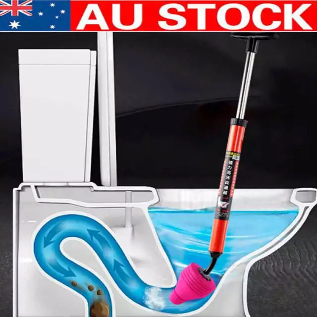 High Pressure Toilet Unblock One Shot Toilet Pipe Plunger Bathroom AU