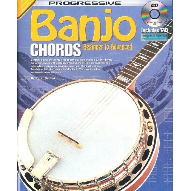 LEARN HOW TO Play Banjo Chords Progressive Tutor Lessons Music Book ...