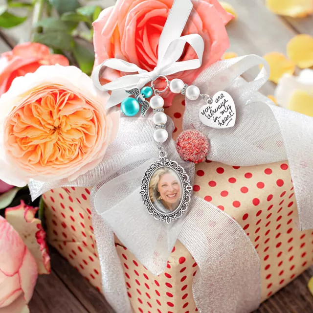 Bridal Bouquet Heart Photo Frame Memory Charm Wedding With Heart Beads Gift DH 3