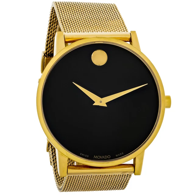 Movado Museum Classic Series Mens Black Dial Swiss Quartz Watch 0607396