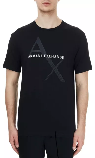 Armani Exchange Men's Classic Cotton Logo Tee T Shirt, Black Size L