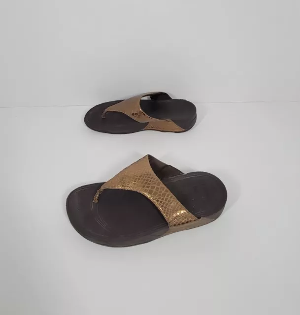 FitFlop Lulu BRONZE Thong Flip Flop Comfort Sandals Shoes Women Size 9