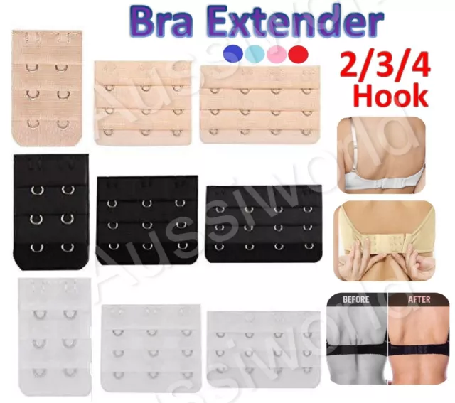 Clip On Bra Extender Extension Hooks Ladies Plus Size Maternity Straps Pack New