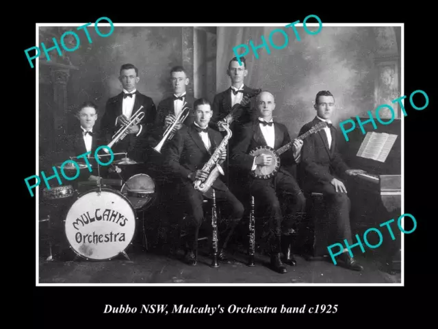 OLD LARGE HISTORICAL PHOTO OF DUBBO NSW MULCAHYS ORCHESTRA BAND c1925