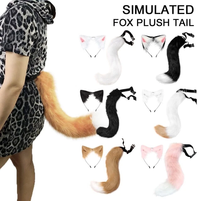 abito costume Halloween gatti orecchio fascia fronte volpe coda panno Fox Cosplay