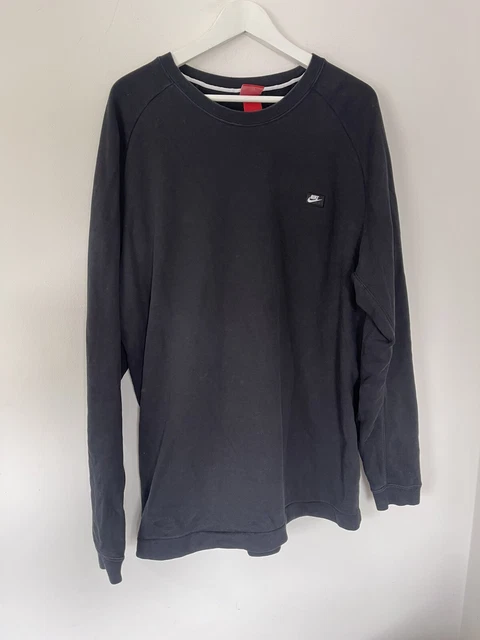Felpa pullover uomo Nike Sportswear Swoosh Spellout nera taglia XXL moderna