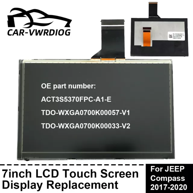 7" LCD Display Touchscreen Monitor Radionavigation für Jeep Compass 2017 - 2019