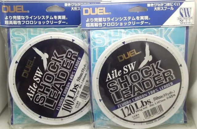 1pack 50m Duel FC Fluorocarbon 100% Aile SW Shock Leader Choose Size