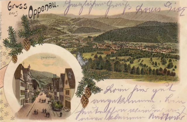 Gruss aus Oppenau Schwarzwald AK 1903 Litho Baden-Württemberg 1912167