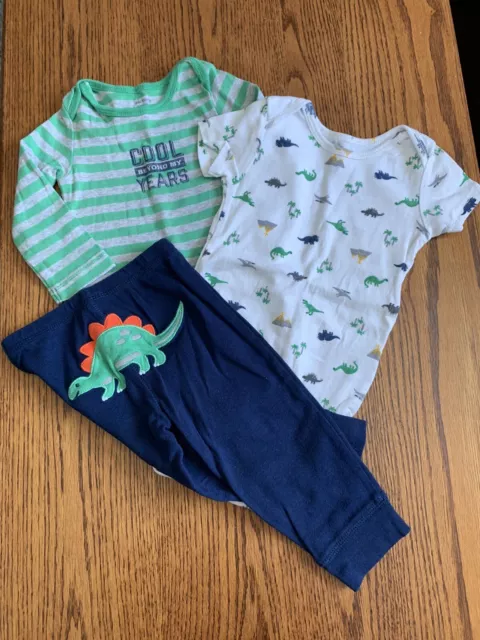 Carters Toddler Boy Cool Beyond My Years Dino 3 Pc Outfit Size 12 Months