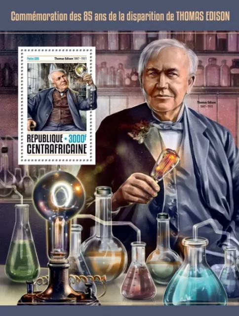 2016 Centrafrique - Thomas Edison. Y&T: 1013; Michel: 6409 / Bl.1503