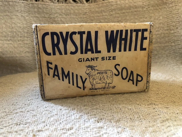 Vintage Crystal White Colgate Palmolive Peet Giant Size Family Soap Bar