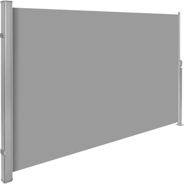 Auvent store latéral brise-vue abri soleil aluminium rétractable 160x300cm gris