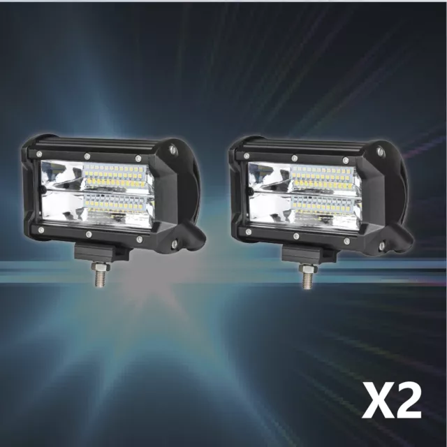 2 x 5INCH 120W CREE LED WORK LIGHT BAR Flood OFFROAD 4WD SUV ATV CAR LAMP DV 12V