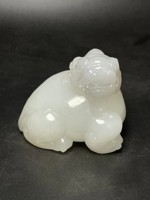 Chinese Exquisite Handmade Brave Troops carving Hetian Jade Statue