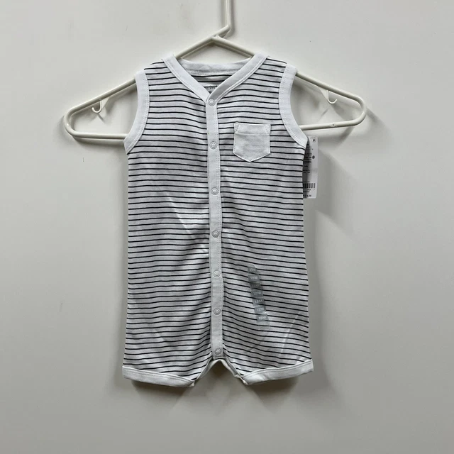 carters baby boy 18 months romper white striped boat