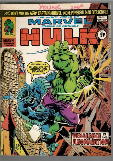 #227 1977 2 Feb The Mighty World of Marvel starring The Incredible Hulk Good