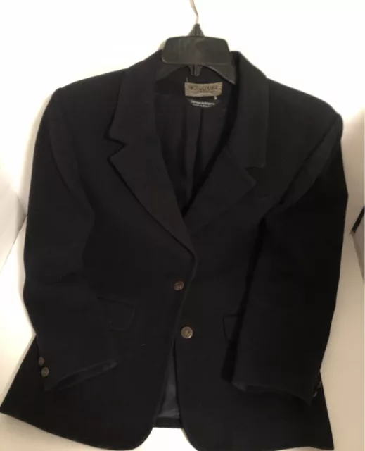 Signature Expressions Navy Blazer Jacket Career Wool Blend Womens Sz 8