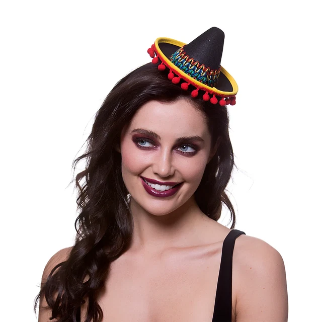 Chapeau Haut De Forme Avec Bandeau - Paillettes Noires Et Arc, Pour Fêtes, Carnavals, Déguisements - 9