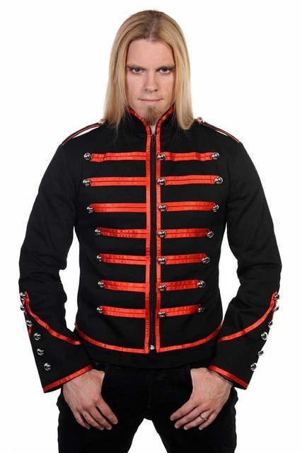 Red Military Drummer Black Parade MCR Steampunk Emo Punk Gothic Jacket BANNED