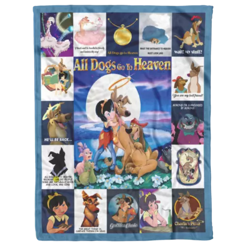 All Dogs Go To Heaven Fleece Blanket, All Dogs Go To Heaven Movie Sherpa Blanket