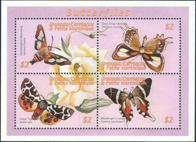 Grenada Grenadines 2000 Butterflies Insects Nature Butterfly m/s MNH