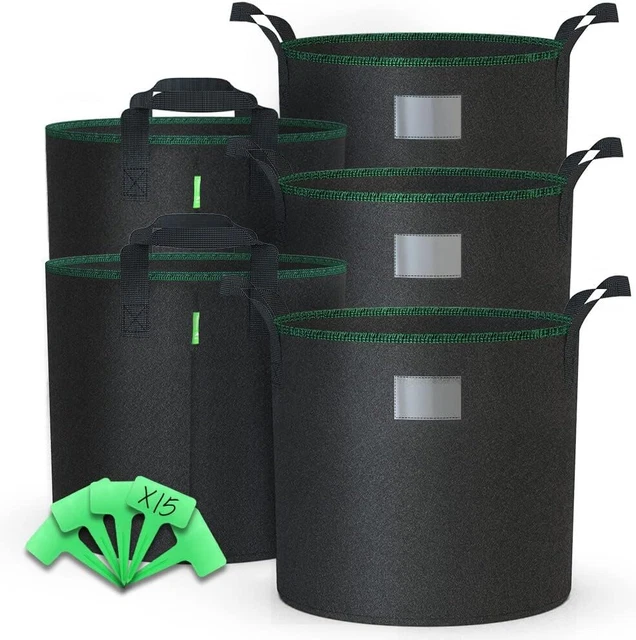 VOUNOT 5 Pack Plant Grow Bags 65L, Non-woven Fabric Pots for Potatoes Tomatoes