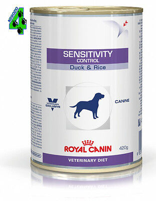 ROYAL CANIN 24 barattoli SENSITIVITY CONTROL 420 gr duck & rice umido per cani