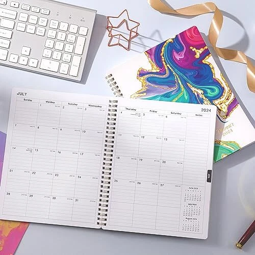 2024 Monthly Planner/Calendar - January - December 2024, 12 Months, 198 Pages, 6" X 9", Ideal For Cat Lovers, Positive Messages Per Month, Cat Black, With Daisy Flowers: TQS, Librólogo